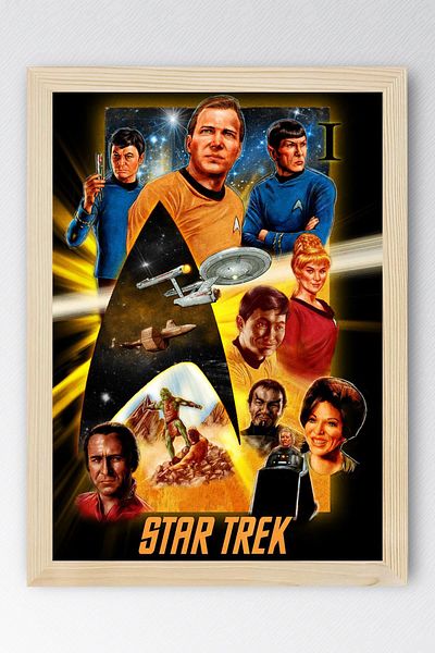 Saturn Star Trek Framed Painting - Star Trek Fim Poster Painting