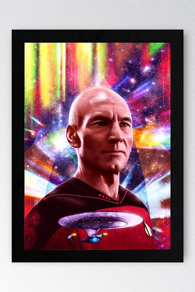 Saturn Star Trek Framed Painting - Star Trek Fim Poster Painting