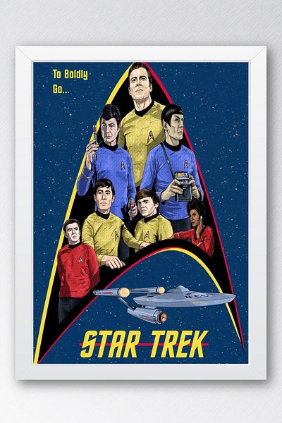 Saturn Tablou înrămat Star Trek - Poster film Space Way