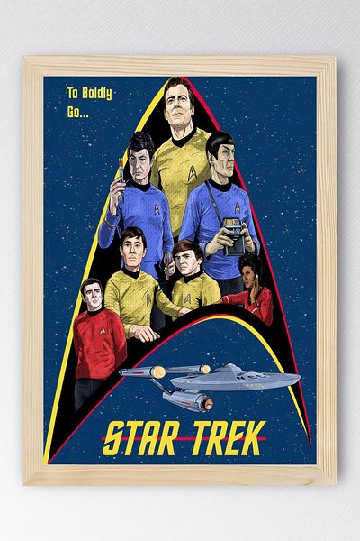 Saturn Star Trek Framed Painting - Star Trek Fim Poster Painting