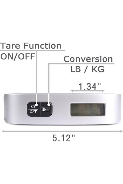 AWH Digital Luggage Scale Up tp 50 kg, Silver EL10-31P