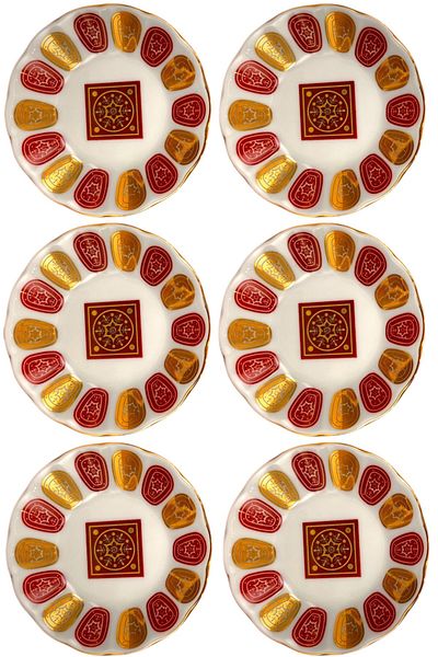 DUKKANI ISTANBUL Porcelain Tea Plate 6-Pack Beginner Modern Red
