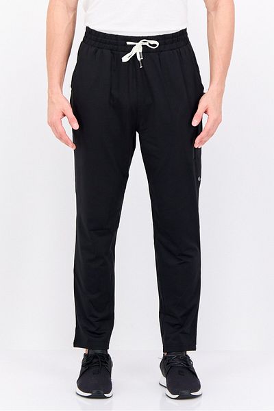 Feat Men Regular Fit Solid Sweatpants, Black