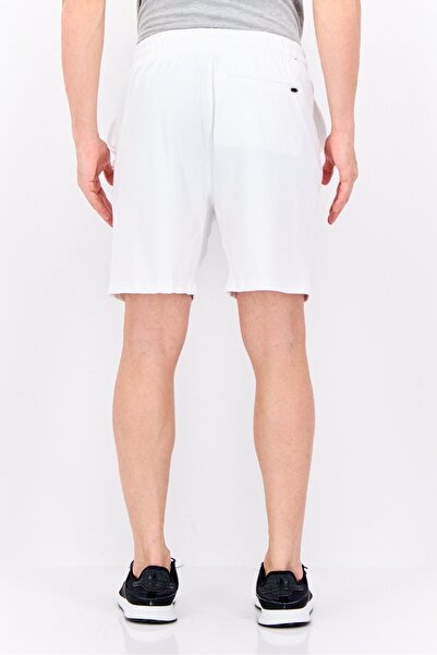 Feat Men Plain Drawstring Basic Shorts, White