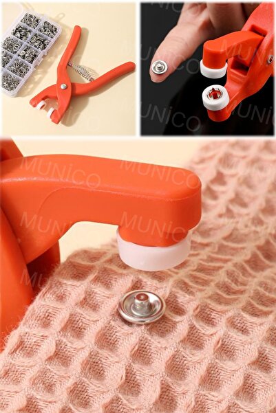 Munico Metal Çıtçıt Düğmeler Bağlantı Pensesi Pres Alet Takımı Ergonomik Tasa...