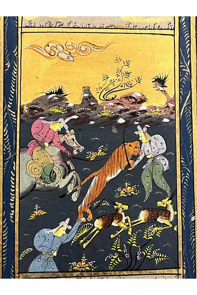 Hasyılmaz Handmade Miniature Picture Named Warriors of the Forest 20.5X12 cm