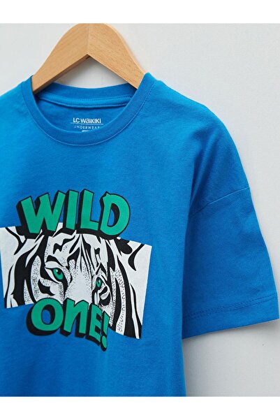 LC Waikiki Crew Neck Printed Short Sleeve Boys' Shorts Pajama Set (S2)