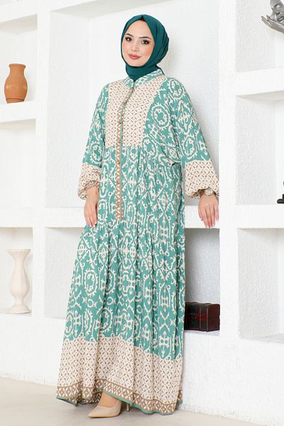 ModaMerve Mint Mdp1130 Button Dress