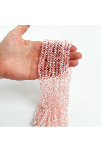 yfhobi 1 Dizi (80-85 Adet) - 6 mm Yassı Kristal Cam Boncuk Dizisi Şeffaf Janj...