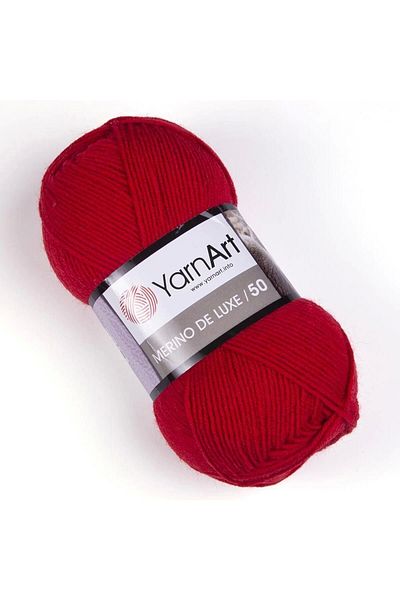 Yarnart Merino De Luxe 50 - Hand Knitted Red-156