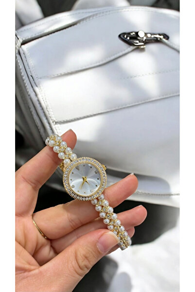 DARK BLANC Elegant Wrist Watch with Pearls