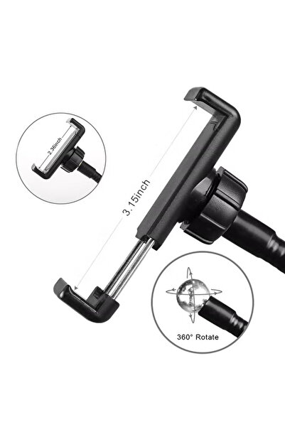 Primo Plus حامل هاتف محمول مرن مع ضوء LED أسود