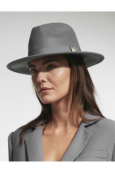 CosmoOutlet Panama Fedora Trilby Classic Inside Adjustable Grey Color Women's Hat