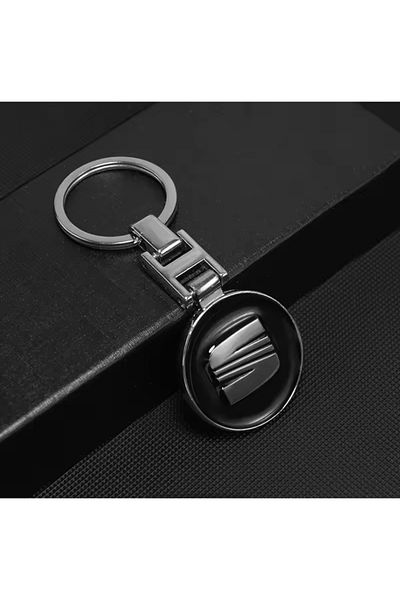 RoseTR Metal Black Keychain - Seat Compatible Leon Ibiza Cordoba