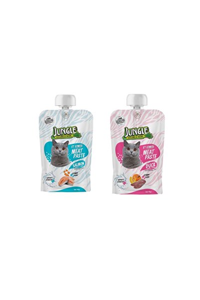 Jungle Taze Kedi Et Ezmesi Somon&Tavuk ve Ördek&Bal Kabak (1x90gr)