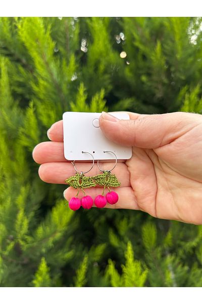 ZF Aksesuar Pink Cherry Earrings