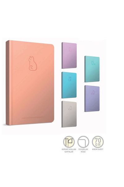Gıpta دفتر ملاحظات مخطط بخيوط مخيطة بغطاء صلب - 13x21 96yp