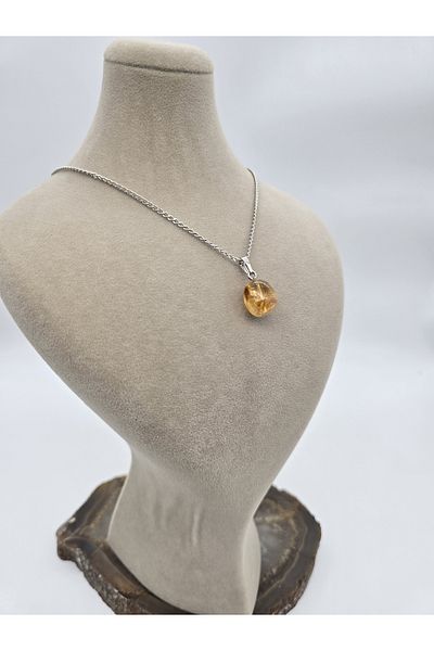 NBS Beautiful Naturel Stones Citrine Natural Stone Necklace - Money, Energy, Life Joy and Blessings Design