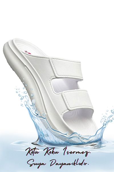 sermoda 2001 Model White Light Eva Double Band Papuci de vară pentru plajă și piscină - Lavoar