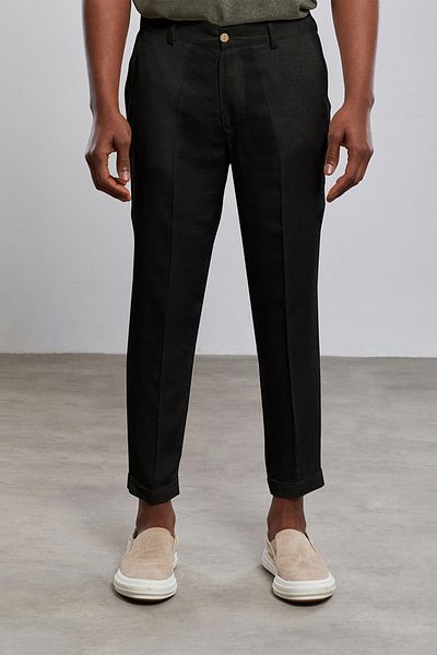Dear Deer Black Linen Viscose Trousers