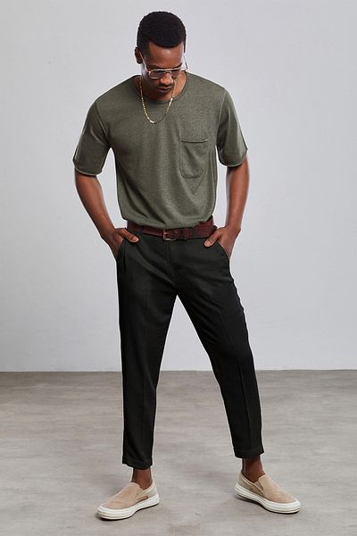 Dear Deer Black Linen Viscose Trousers