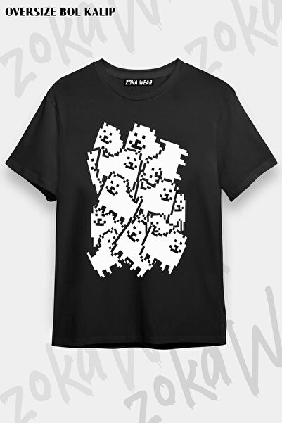 ZOKAWEAR Tricou unisex oversize Mold Undertale cu design de câine enervant