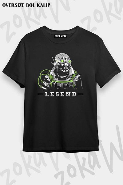 ZOKAWEAR Tricou unisex oversize cu imprimeu Octane Apex Legends Design