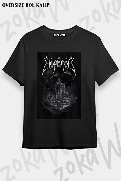 ZOKAWEAR Tricou cu imprimeu unisex oversize Metal Rock Design Emperor V2