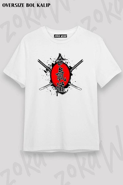 ZOKAWEAR Tricou unisex oversize cu imprimeu Aikido 2 Design