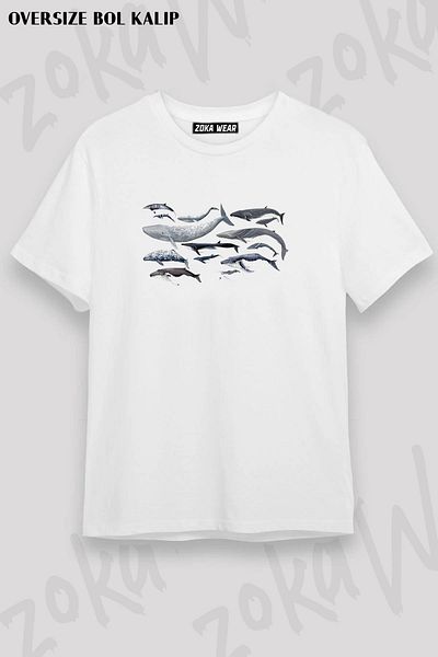 ZOKAWEAR Μπλουζάκι με στάμπα Unisex Oversize Sea Creatures Design