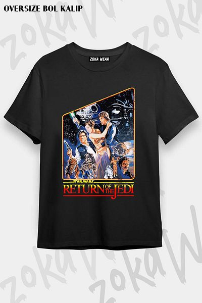 ZOKAWEAR Tricou unisex oversize cu imprimeu Star Wars Episode V Design