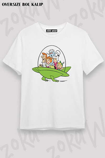 ZOKAWEAR Μπλουζάκι με στάμπα Unisex Oversize Jetsons Nostalgia Cartoon Design
