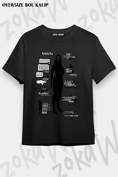 ZOKAWEAR Μπλουζάκι με μοτίβο Unisex Oversize Mass Effect Tali'zorah Pomegranate Rayya
