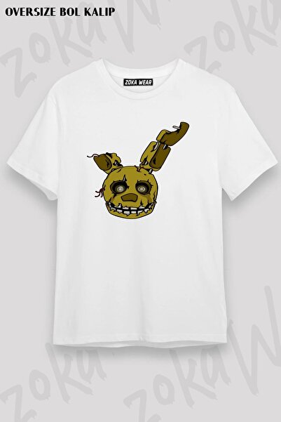 ZOKAWEAR تيشيرت مطبوع بتصميم Five Nights at Freddy's، FNAF، مقاس كبير للجنسين