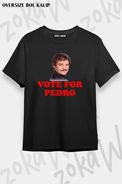 ZOKAWEAR Unisex Oversize Fit Ψηφίστε για το μπλουζάκι με στάμπα Pedro Pascal ...