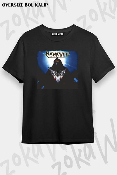 ZOKAWEAR Tricou unisex oversize cu imprimeu Hawkwind Design