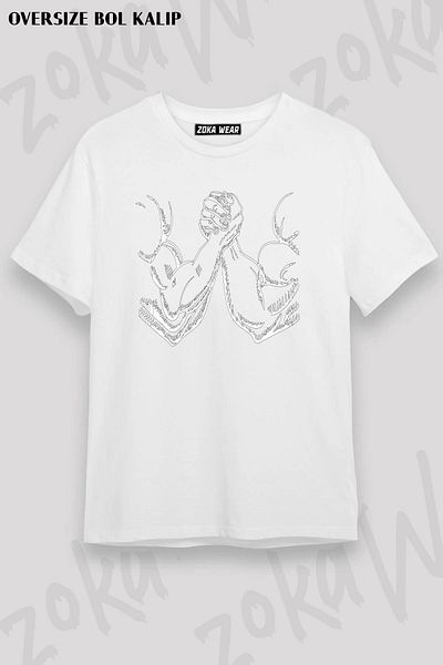 ZOKAWEAR Design unisex oversize de lupte de brațe - Tricou imprimat de lupte de brațe