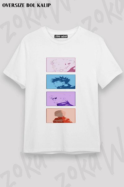 ZOKAWEAR Μπλουζάκι με στάμπα Unisex Oversize Jujutsu Kaisen Character Design