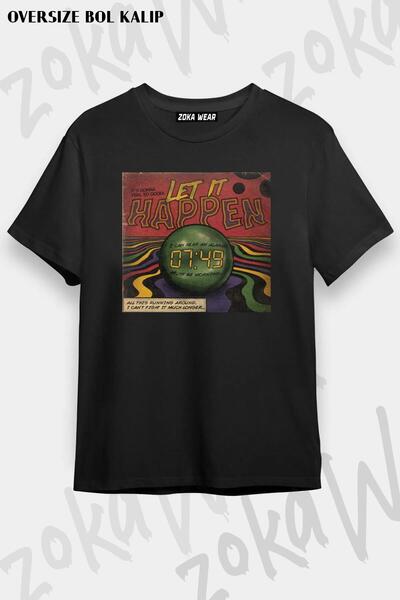 ZOKAWEAR Unisex Oversize Kalıp Let It Happen Tame Impala Tasarım Baskılı Tshirt