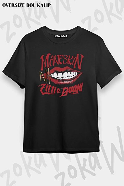 ZOKAWEAR Tricou unisex oversize Zitti E Buoni Band cu imprimeu Maneskin