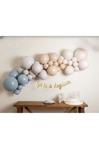 CUGY Retro Sea Sand White Glass Blue Balloon Chain Set