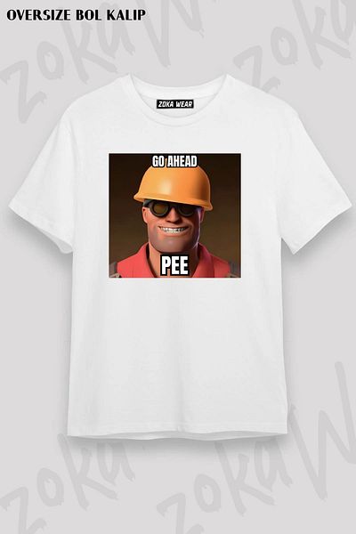 ZOKAWEAR Μπλουζάκι με στάμπα Unisex Oversize TF2 Go Ahead Pee Design