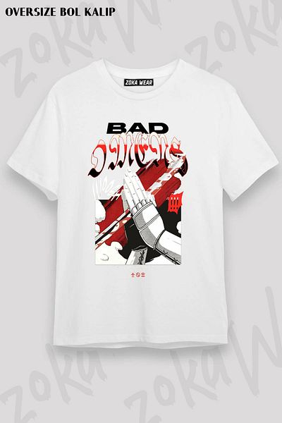 ZOKAWEAR Μπλουζάκι με στάμπα Unisex Oversize Bad Omens Katana Design