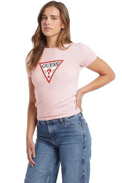 Guess Jeans Gj Ss Cn Slim Iconic Tee Women's Pink T-Shirt W4Yi04J1314-G682