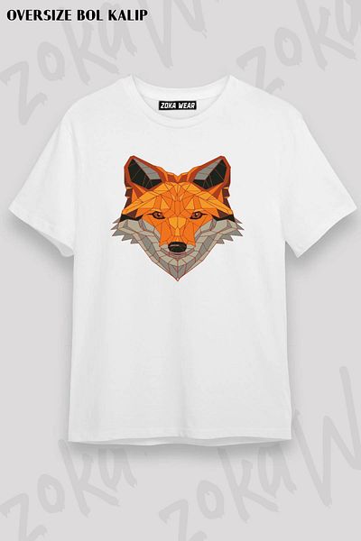 ZOKAWEAR Μπλουζάκι με στάμπα Unisex Oversize Prism Fox Design