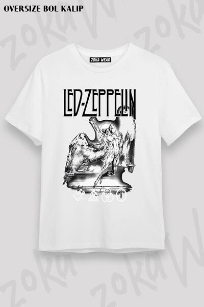 ZOKAWEAR Tricou unisex oversize cu imprimeu Icarus Led Zeppelin Design