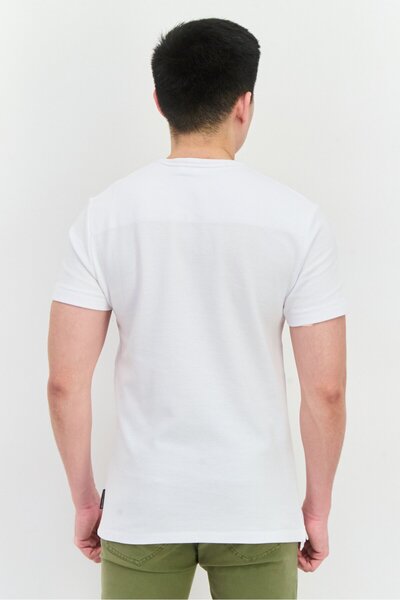 French Connection Men Crew Neck Short Sleeves Textured T-Shirt, White