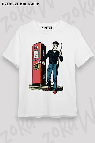 ZOKAWEAR Μπλουζάκι με στάμπα Unisex Oversize Fuel Oil Design