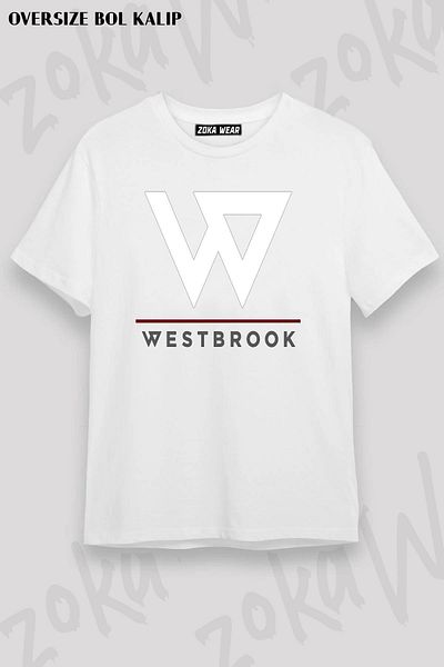 ZOKAWEAR Tricou unisex oversize cu sigla Russell Westbrook cu imprimeu
