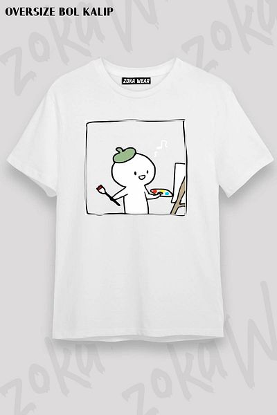 ZOKAWEAR Μπλουζάκι με στάμπα Unisex Oversize Pattern Painter Design